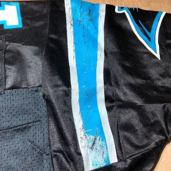 Vintage Kerry Collins Carolina Panthers Jersey Sz 46 Large MADE IN‎ USA Wilson - Picture 3 of 7